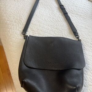 Black soft leather crossbody